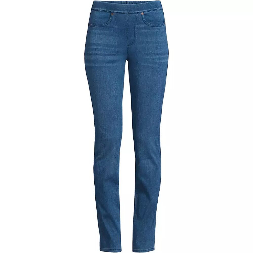 Lands’ End Starfish High Rise Knit Denim Straight Jeans | M (10-12)  | NWOT